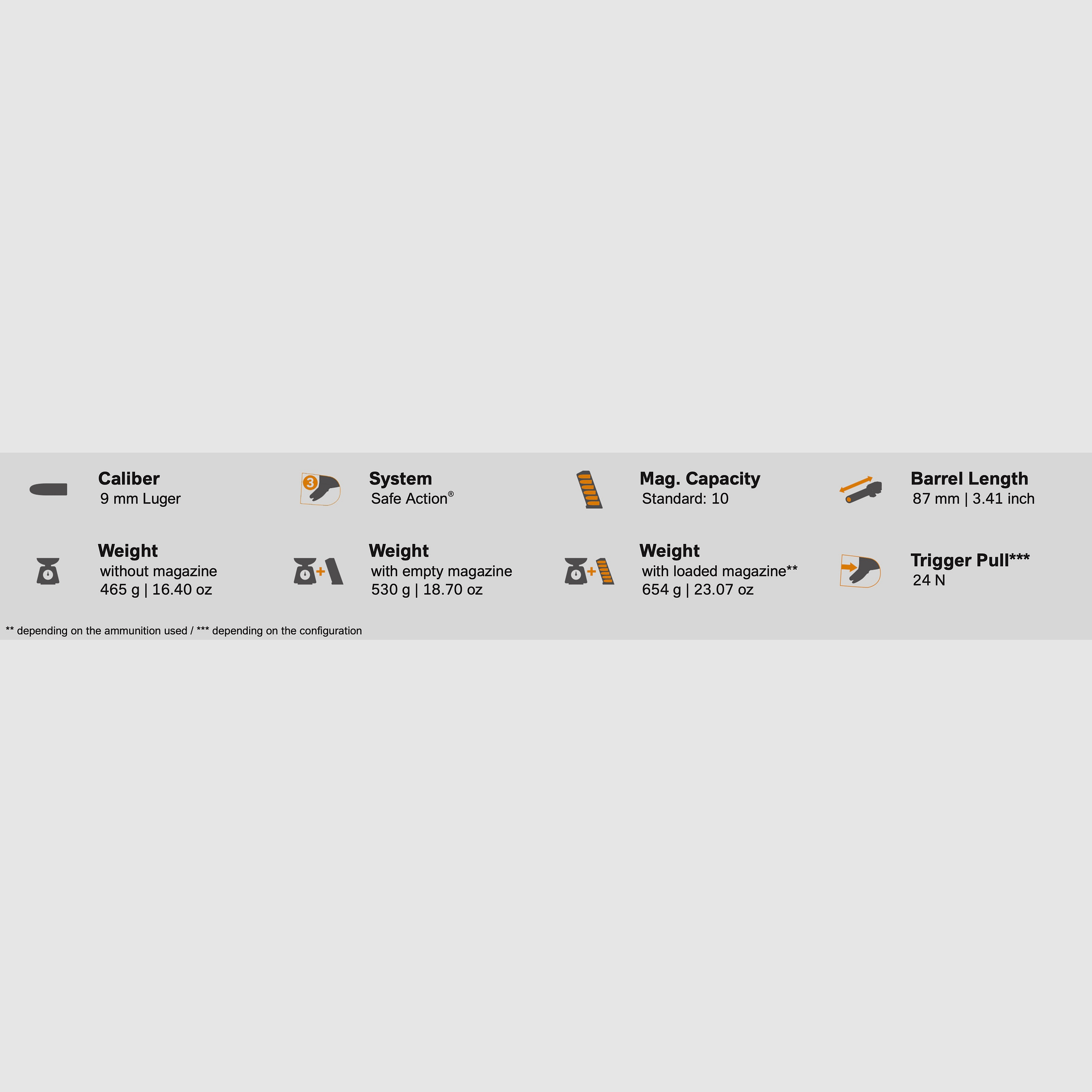 Glock 2412706 Pistool 43X 9mm Luger R/FS Zwart