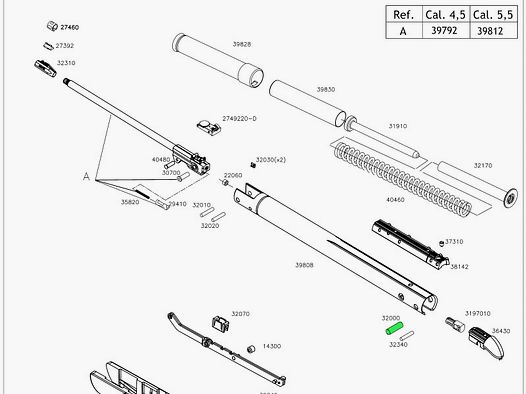 Sicherungsstift fĂĽr Abzugseinrichtung fĂĽr Luftgewehr Gamo G-Magnum 1250 Hunter 1250 Grizzly Replay-10 und Black Modelle, Ersatzteil