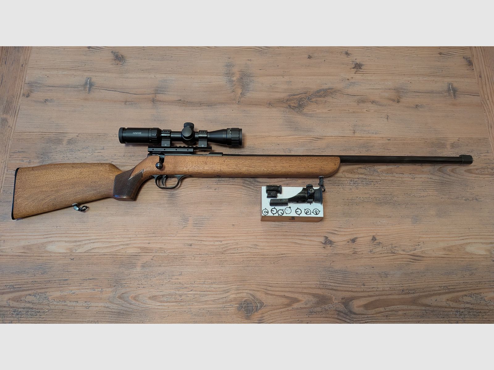 Walther Matchbüchse z diopterem i ZFR, .22lfb w tym torba