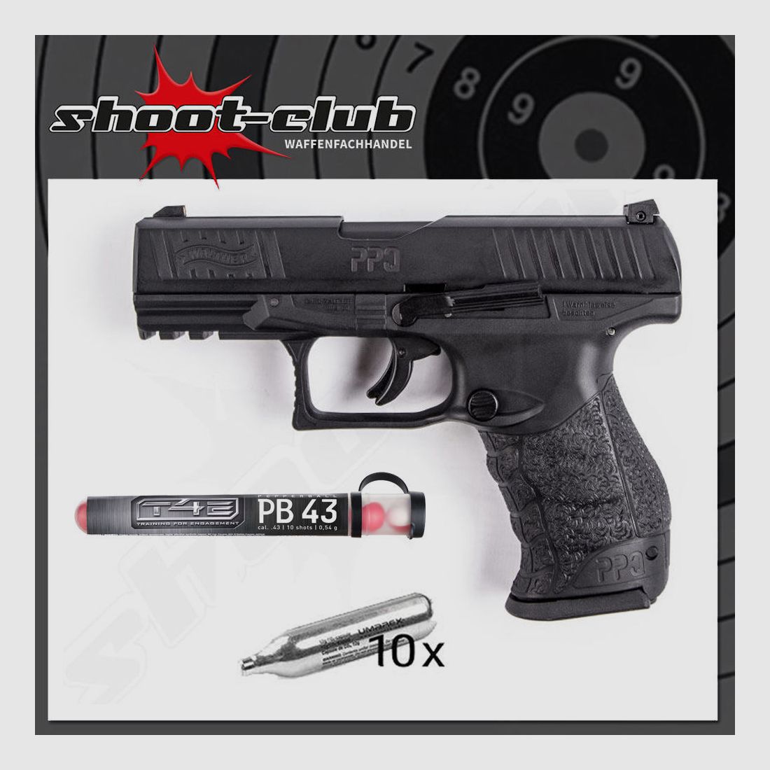 Walther PPQ M2 T4E RAM Markierer .43 im Set T4E Pepperballs .43