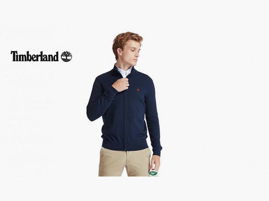 TIMBERLAND Maglia Williams uomo aperta cotone organico blu