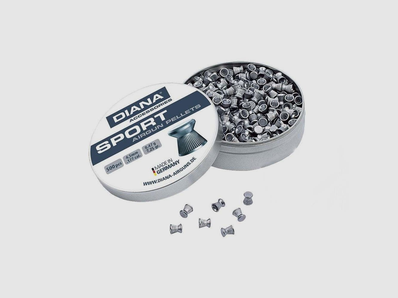 Diana Sport Flat Head Diabolo 4.5mm /0.47g/ribbed/500 pcs