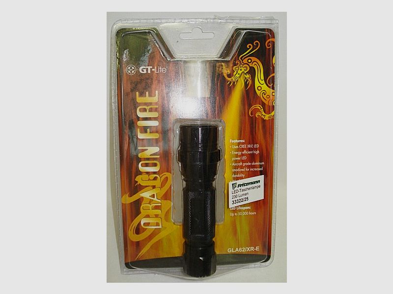 Handlampe Cree-E Q5 LED - 230 Lumen,2xCR123A