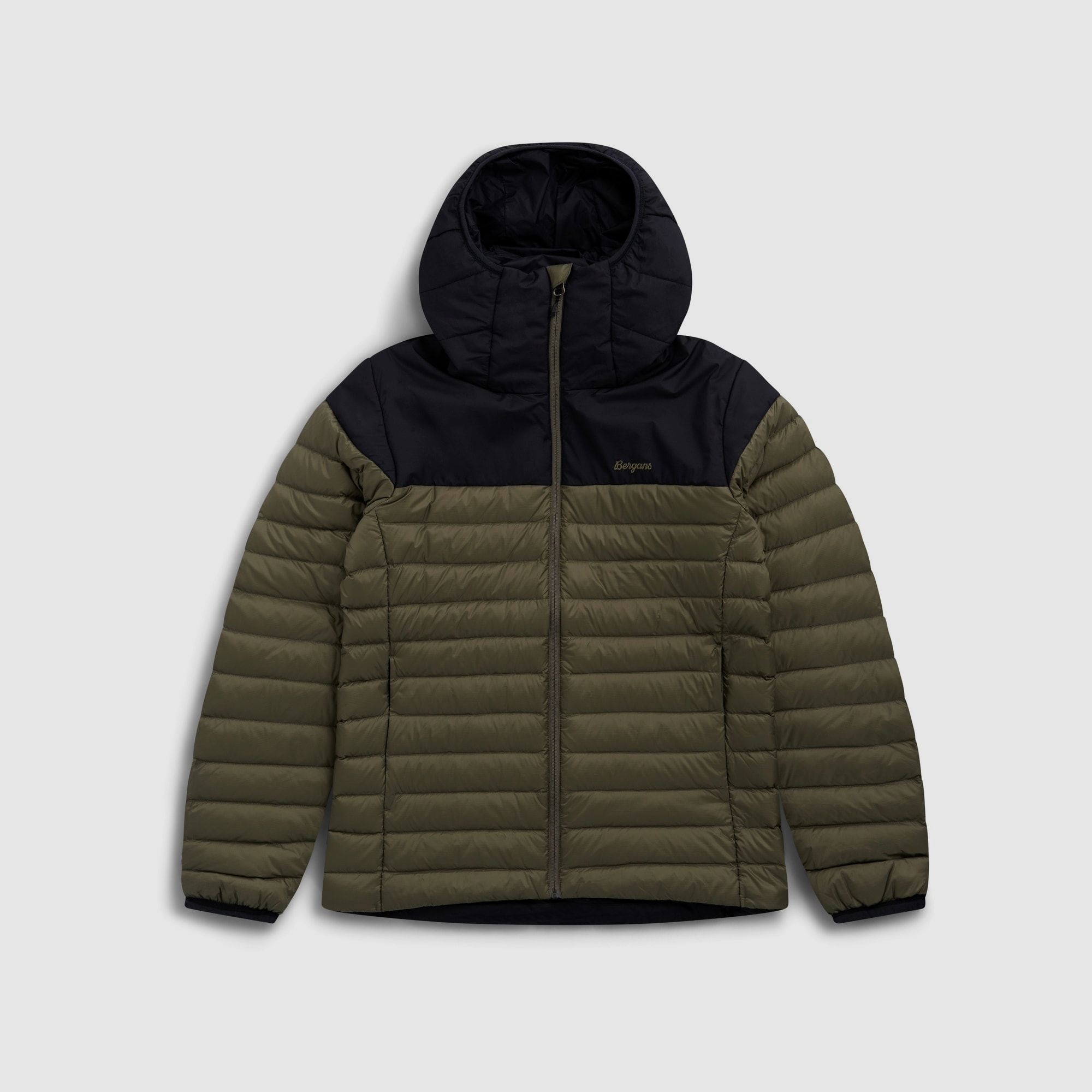 Bergans Lom Light Down Hood Jacket Men Green Mud/Dark Shadow Grey M