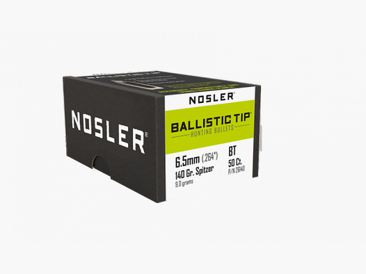NOSLER BALLISTIC TIP HUNTING GESCHOSSE - 6,5MM / .264 - 140 GRS. - 50 STÜCK