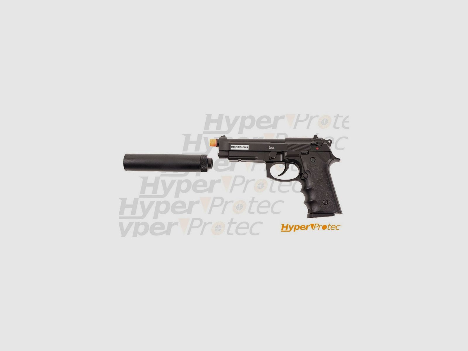 Pistolet airsoft gaz avec silencieux Spartan STS-9 full metal tactique 6mm 1 joule