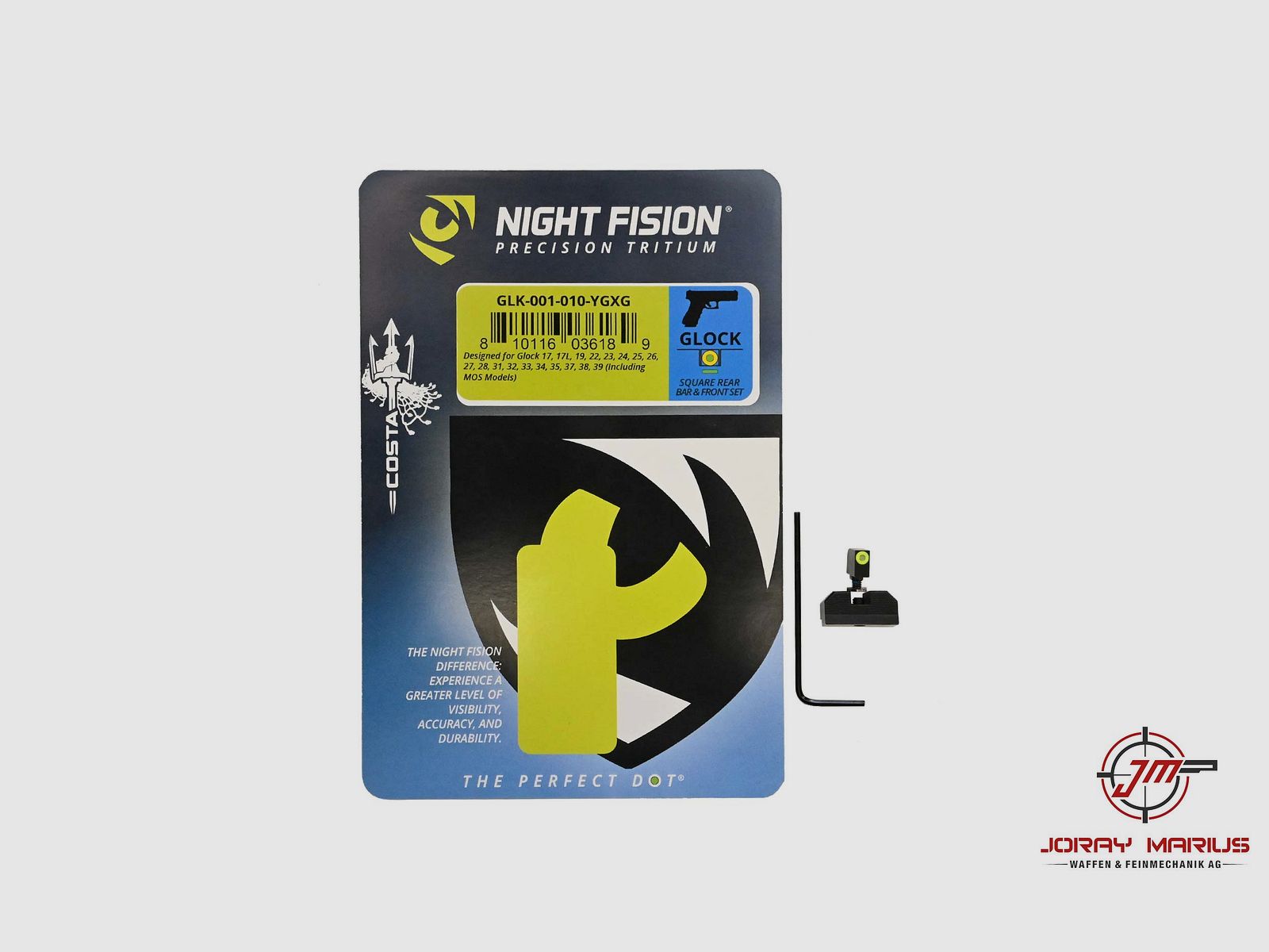 Night Fision Costa Ludus Tritium Sight for Glock (including MOS models)