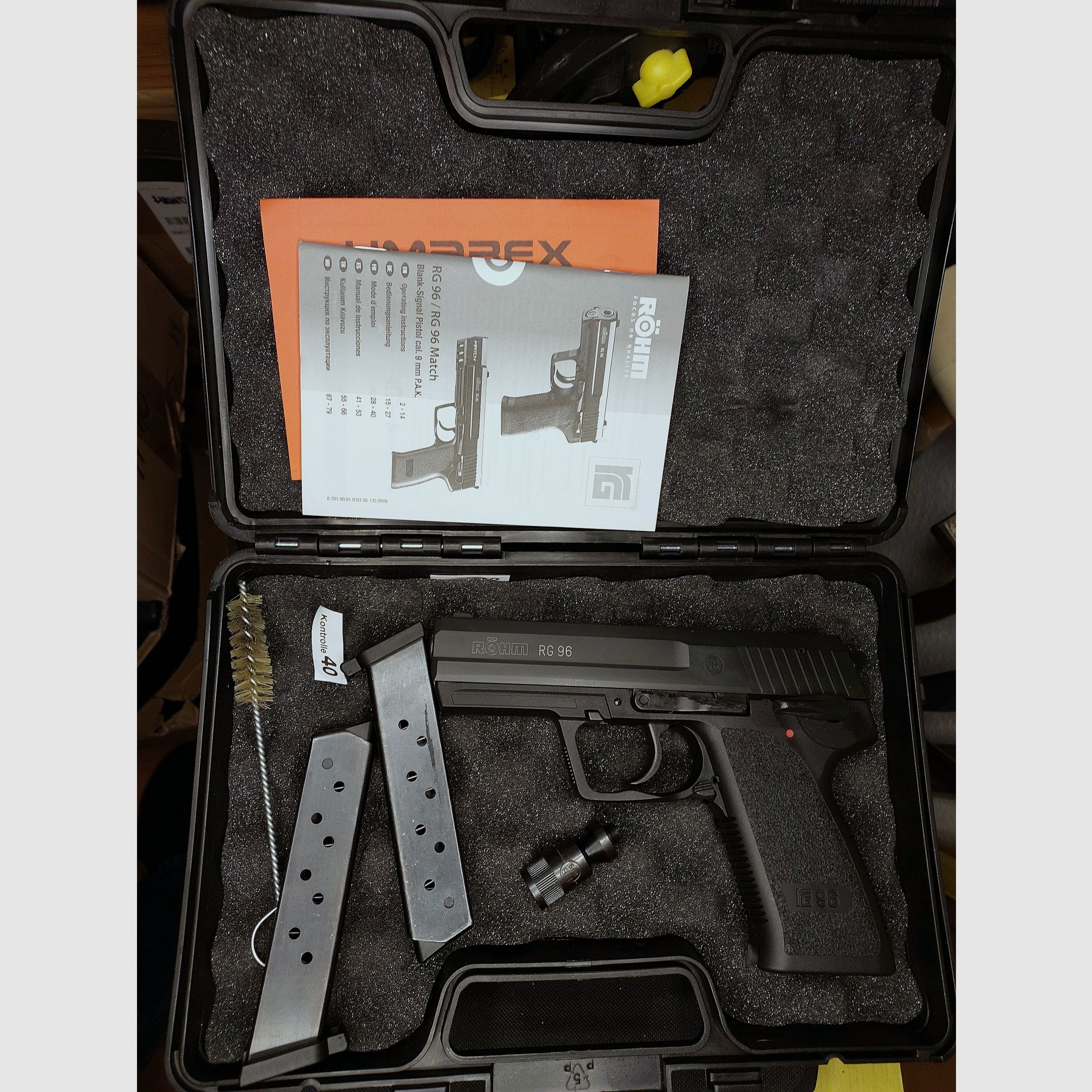 Röhm RG96 Schreckschuss Pistole brüniert (PTB 699) RG 96 neuwertig!