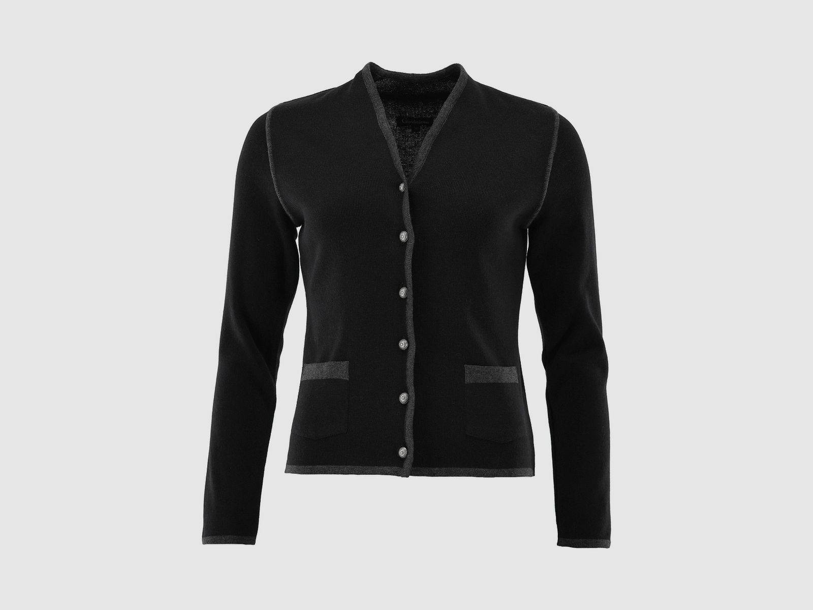 OS TRACHTEN GOLFINO LADIES V-NECK BLACK, image 1 of 2