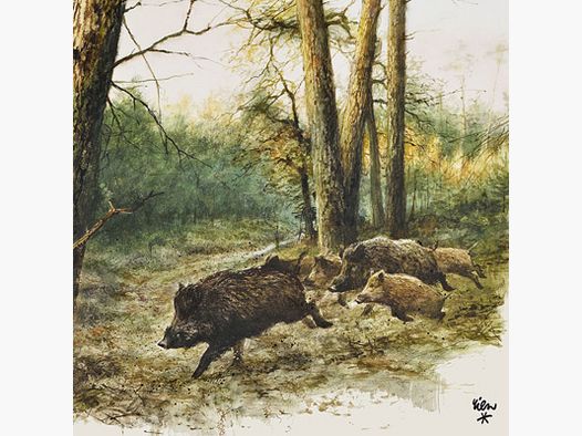 Jagdservietten Sauen