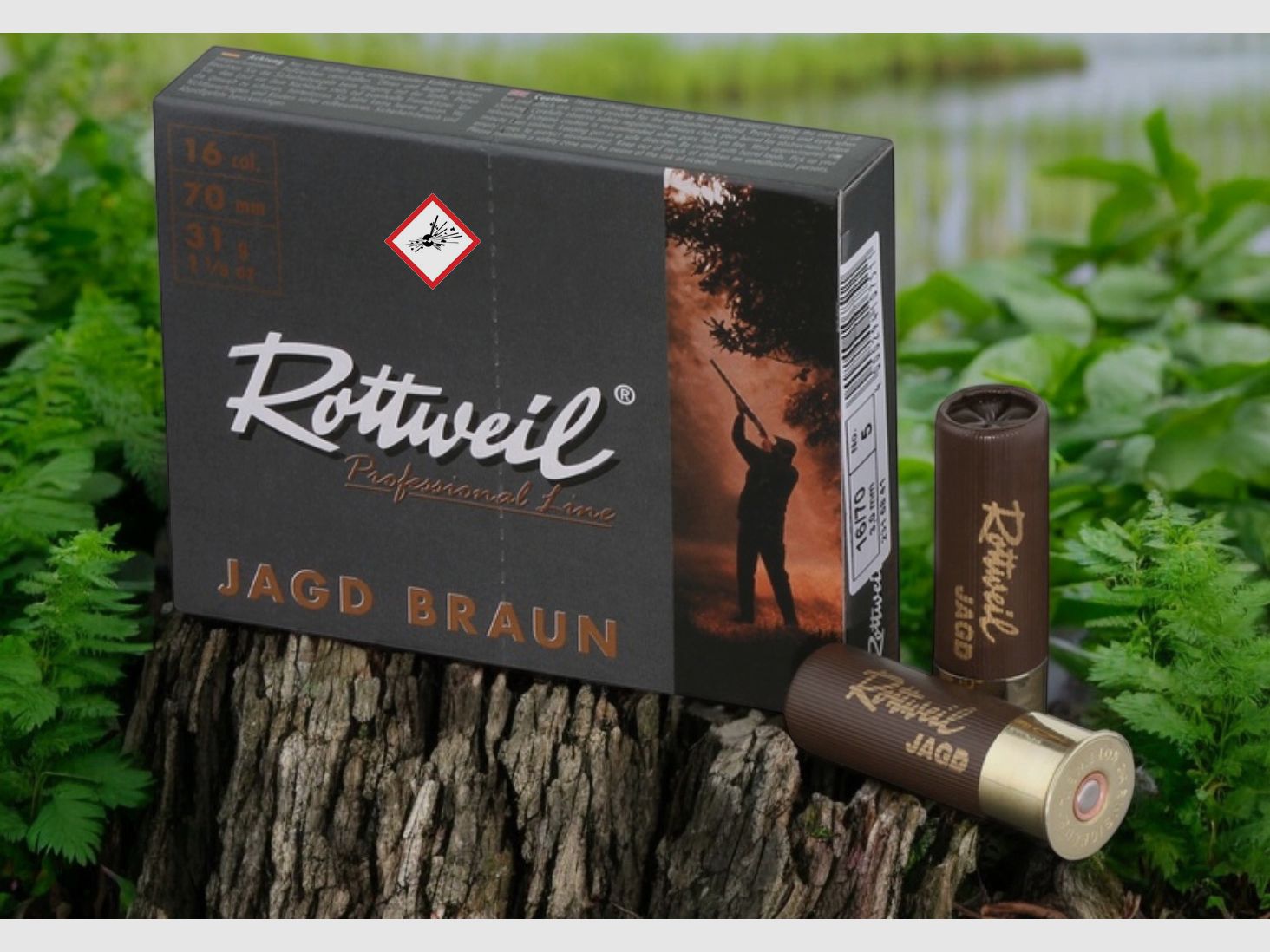 Rottweil pallini da caccia marrone TPL cal. 16/70 31g 3,0 mm