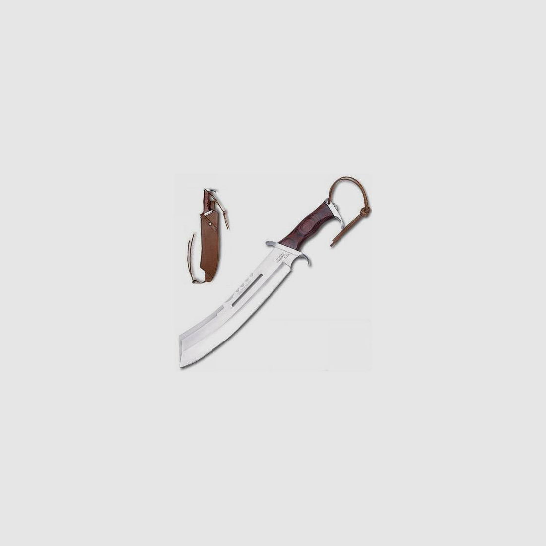 Hibben Combat Machete con funda de cuero