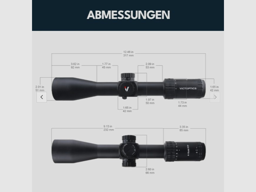 Victoptics OPFF-01 S4 Zielfernrohr 4-16x44 FFP - für 21mm Picatinny/Weaver