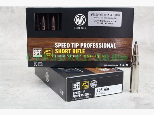 RWS Short Rifle Speed Tip Pro .308 Win. 165gr. 10,7g 20 pièces Prix dégressifs
