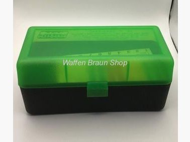 MTM Munitionsbox mit Klappdeckel 50RDS .300/.45-70/7mm Transparent Grün/Schwarz
