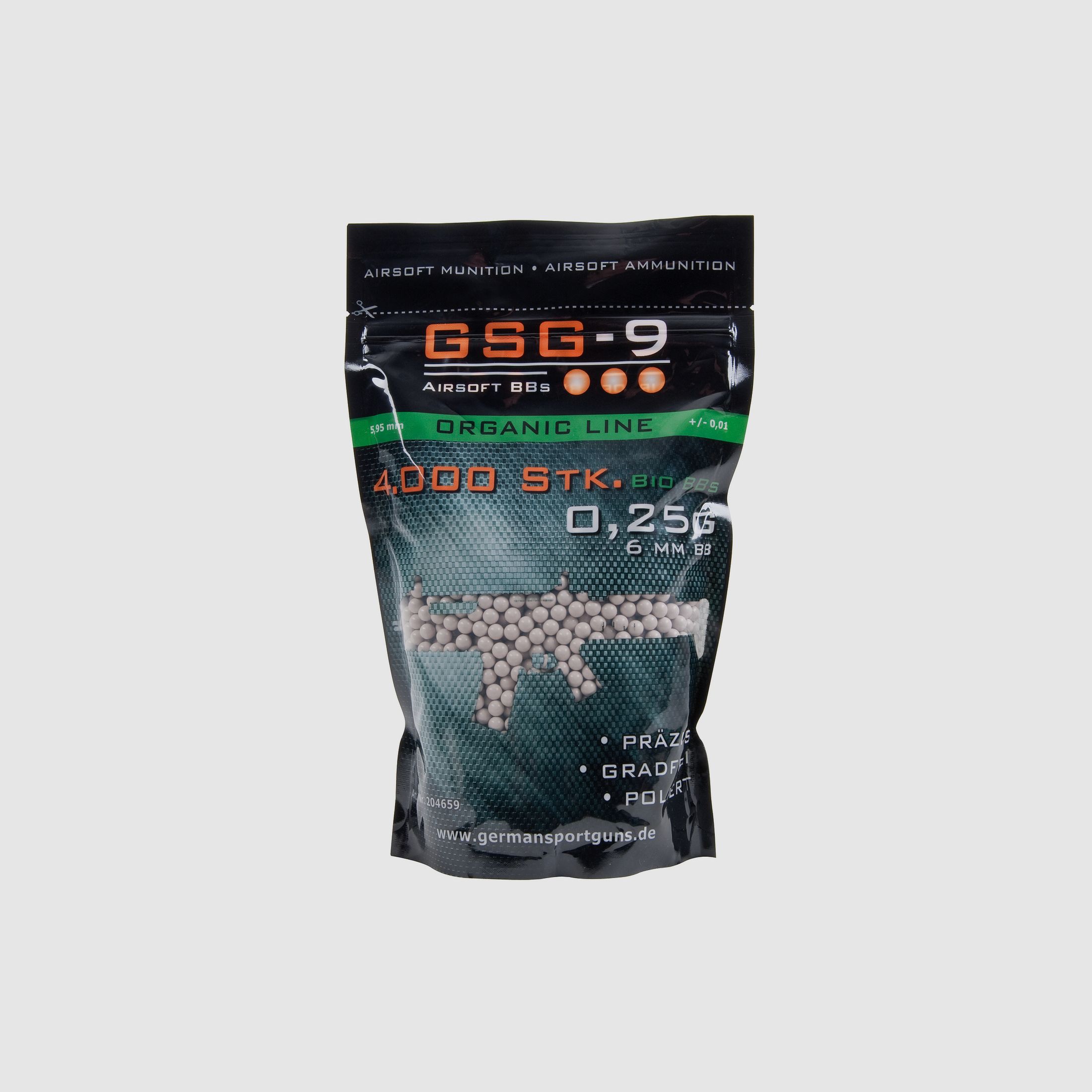 GSG-9 Línea Orgánica 6mm BIO BBs Blancas 0,25 g 4.000 piezas