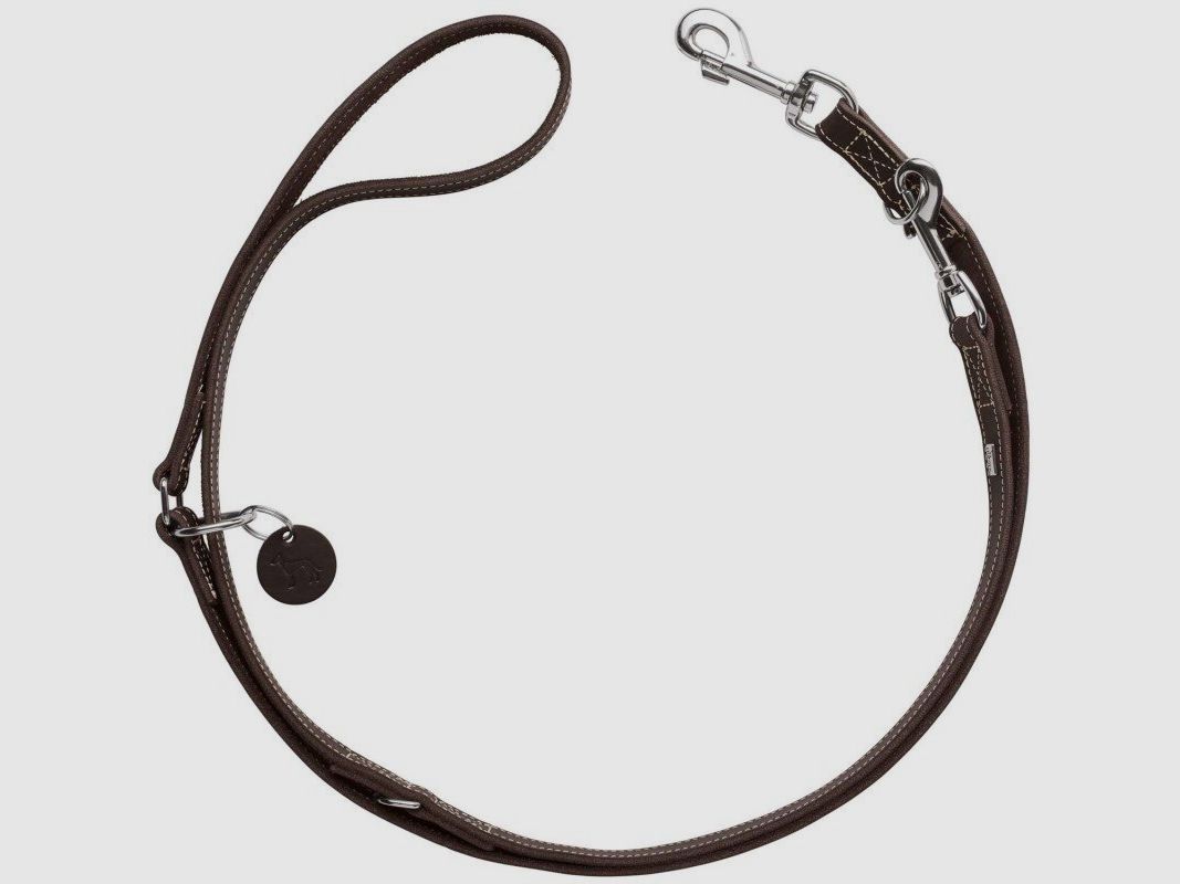 Hunter Adjustable Leash Aalborg Soft Vollrindleather Brown