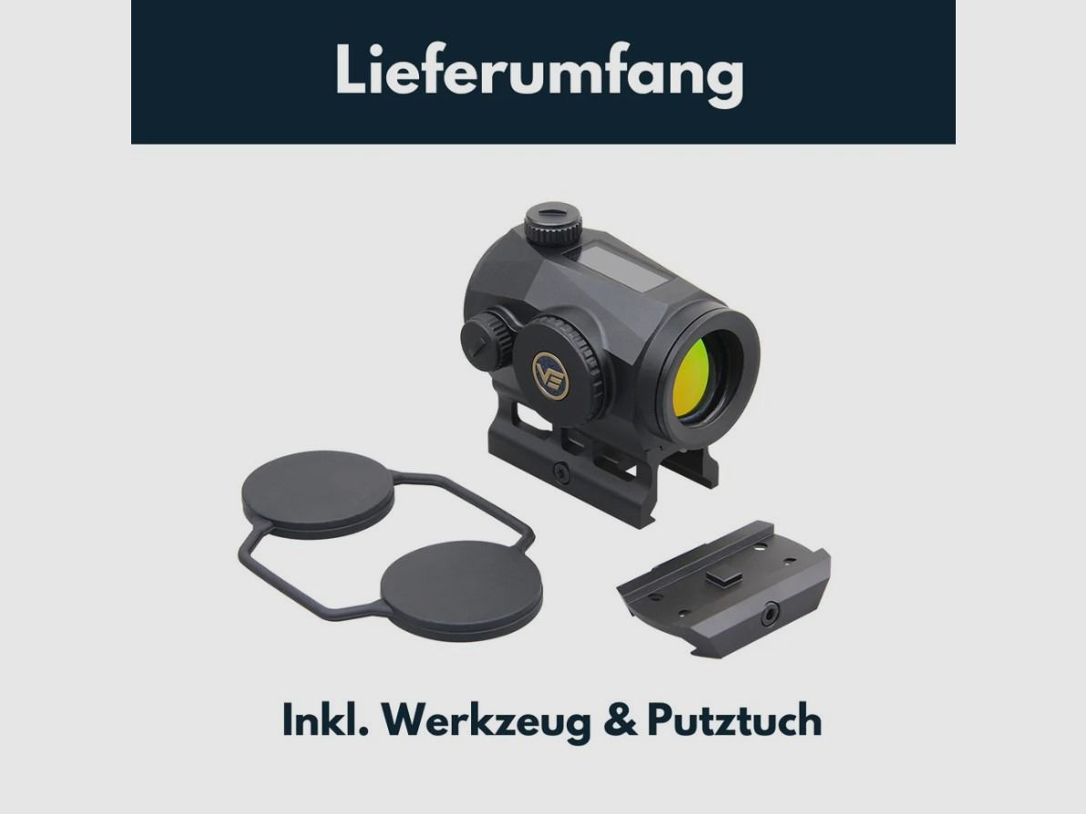 Vector Optics Scrapper 1x25 SOL Solar Leuchtpunktvisier SCRD-SM46 Red Dot Visier Jagd PCC Sport IPSC