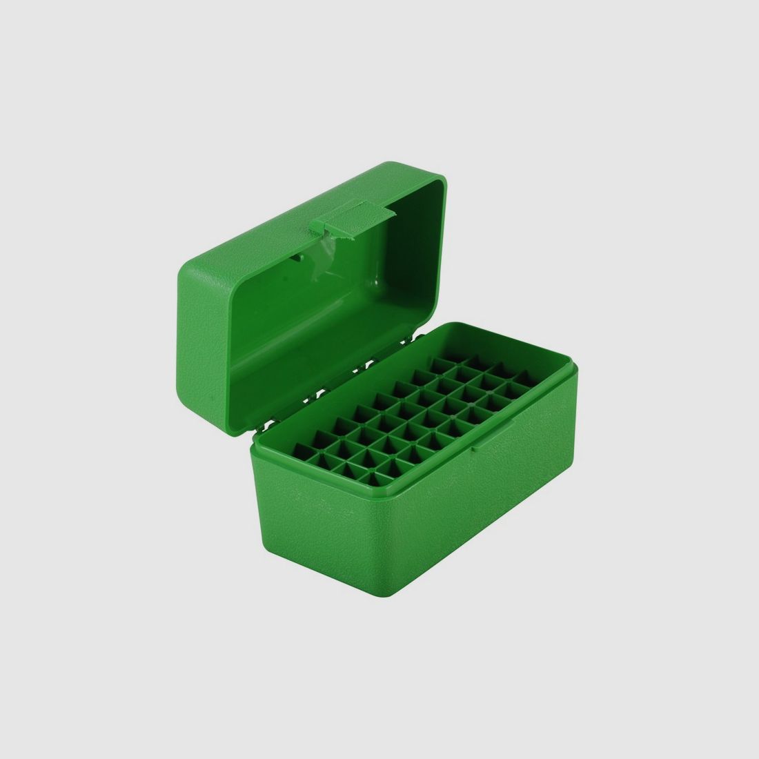 MTM scatola per cartucce RS-50-10 verde con coperchio a ribalta per 50 cartucce .17 e altre.