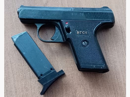 Alte Reck Protector Autom. Mod. “G5” im ersten PTB 12/ Kal. 8 mm Knall