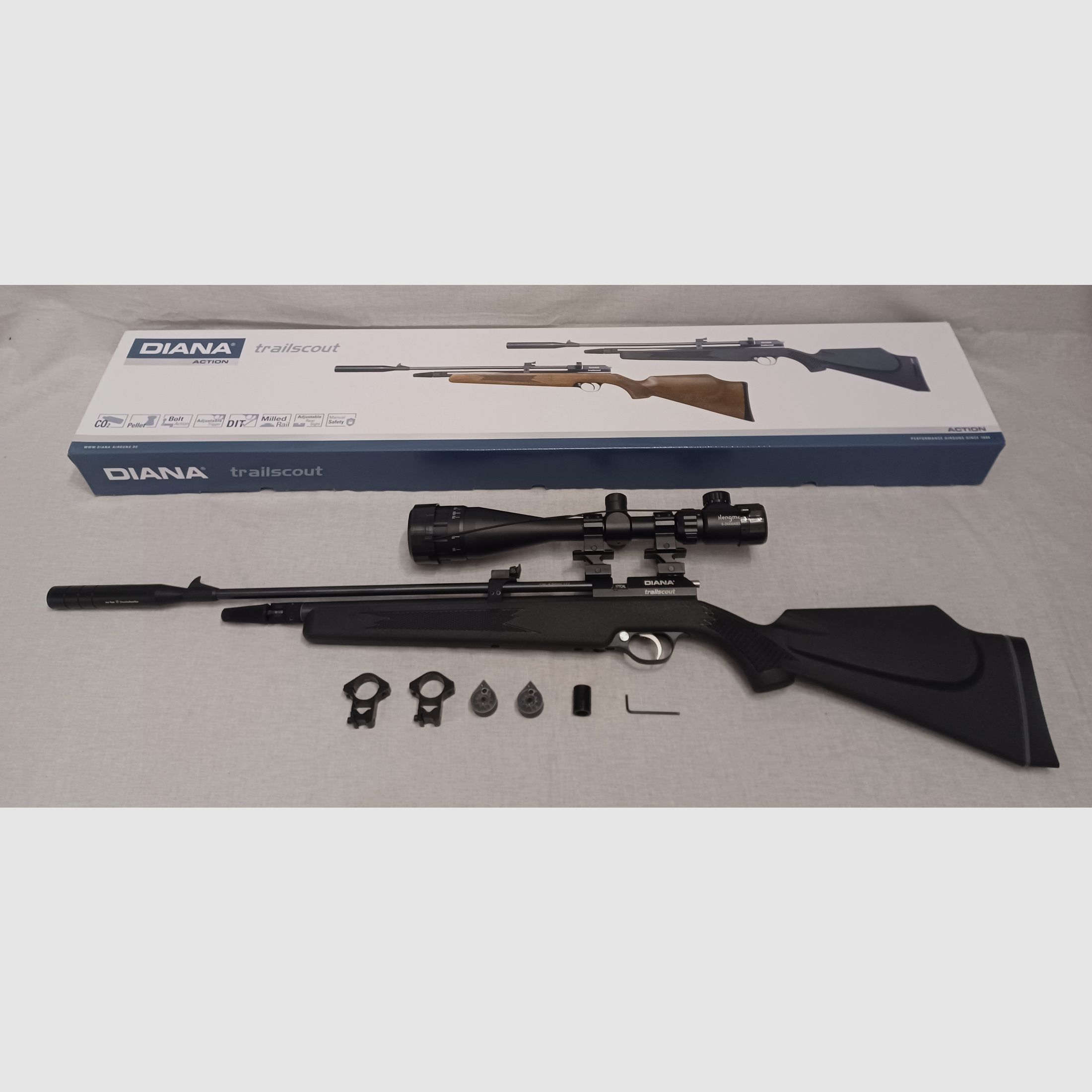 Diana Trailscout / Zielfernrohr / 4,5 mm Diabolo / CO2 / Gewehr / OVP (162)