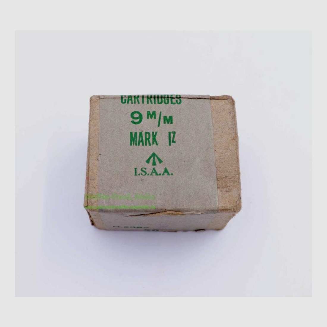 Inglese, produttore sconosciuto munizioni per pistole 9mm Luger/Parabellum/9x19