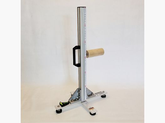 KGF Auflagestativ - Auflageständer Alu X-600-Pro mit Buchenholz-Auflage, klappbar, Waage, Griff und Maßband