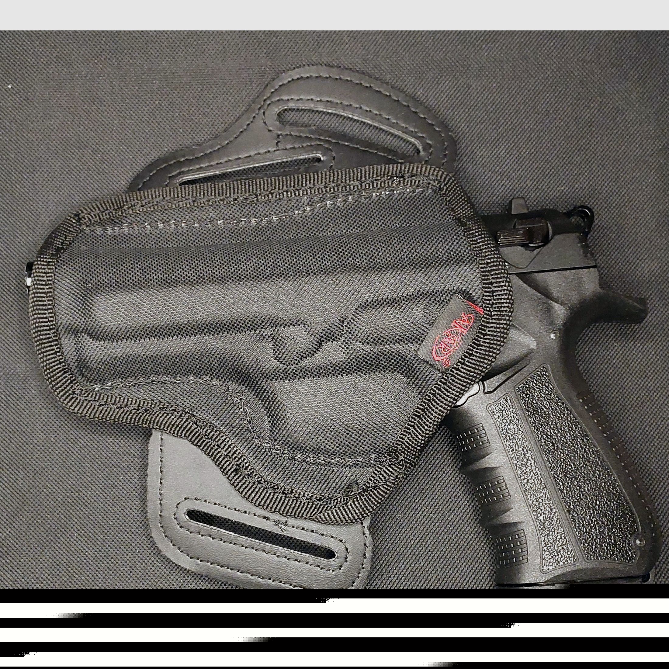 Zoraki 918 9mm P.A.K. negro - antiguo (PTB 965) con nueva funda de Cordura