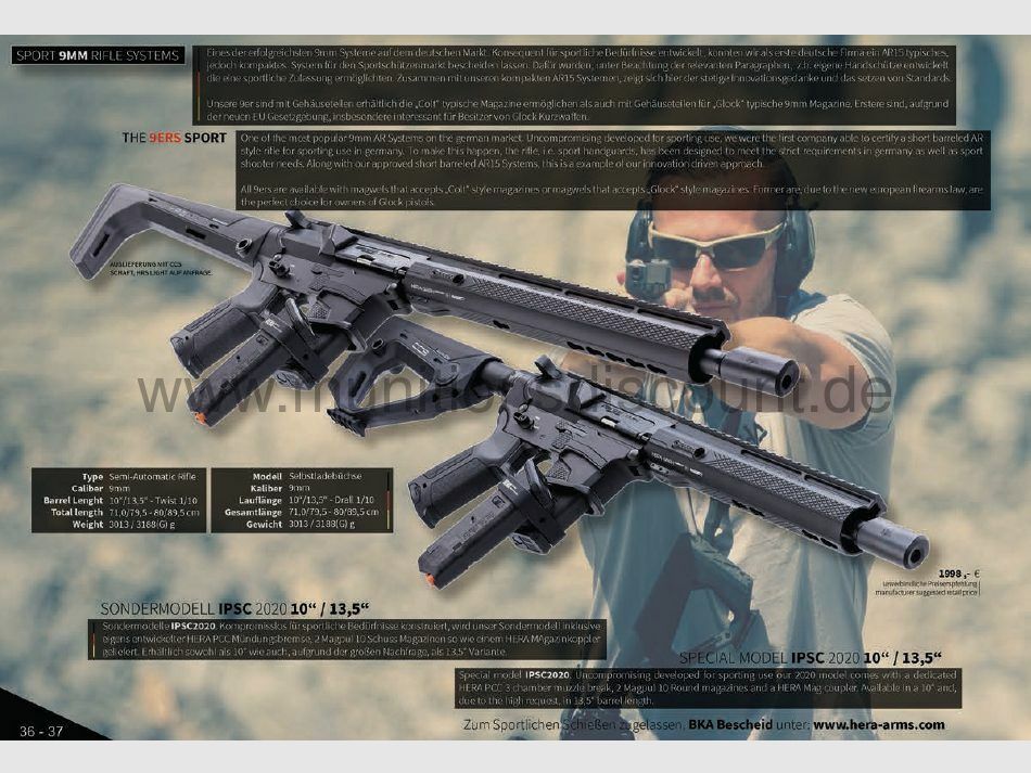 HERA Arms The 9ers Sport C Modello Speciale 2020 IPSC - 13.5 Pollici di Lunghezza