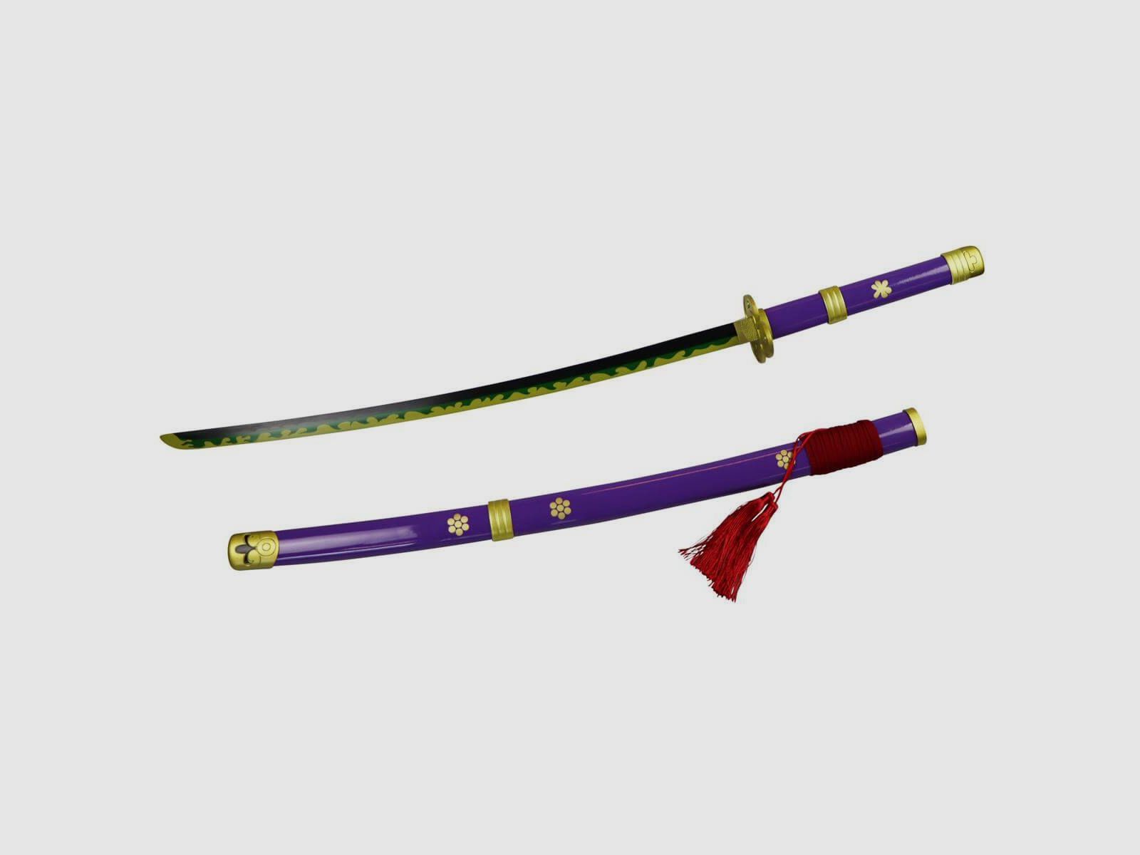 Deko Katana mit Holzklinge Enma Roronoa Zoro One Piece Samurai Schwert stumpf
