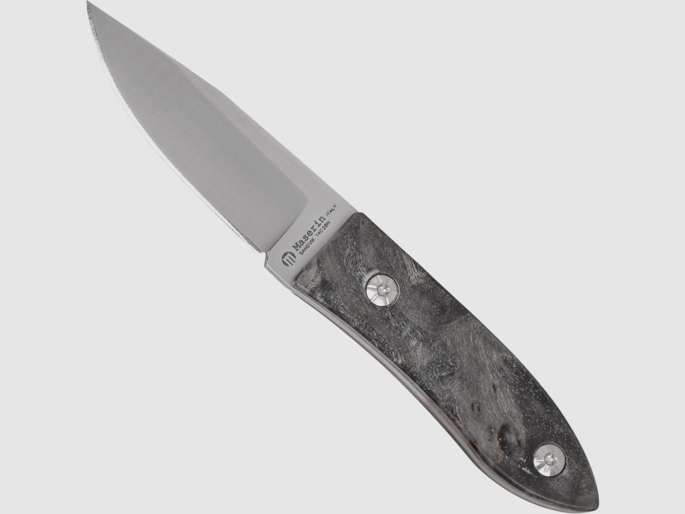 Maserin Messer 923 Papelholz mit schner brauner Lederscheide