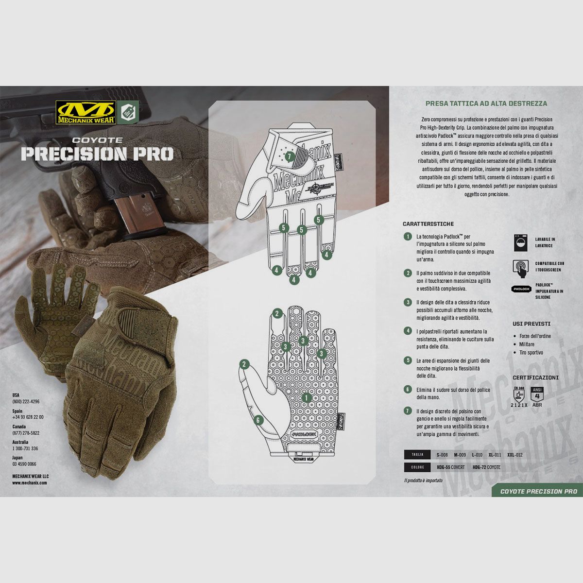MECHANIX WEAR – PRECISION PRO® HOCHDEHNBARER GRIP HANDSCHUH Coyote, Bild 3 von 6