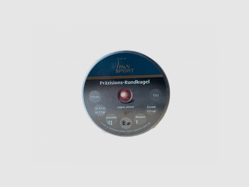 KULKI PRECYZYJNE H&N - 4,4MM - 750 SZTUK - POKRYTE MIEDZIĄ