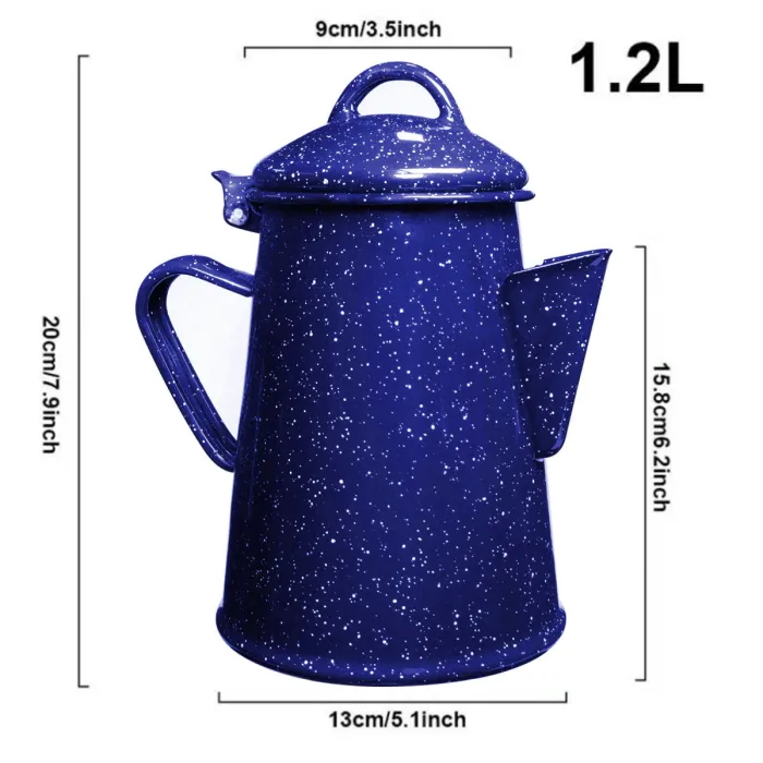 Emaille Kaffeekanne 1,2 L Blau