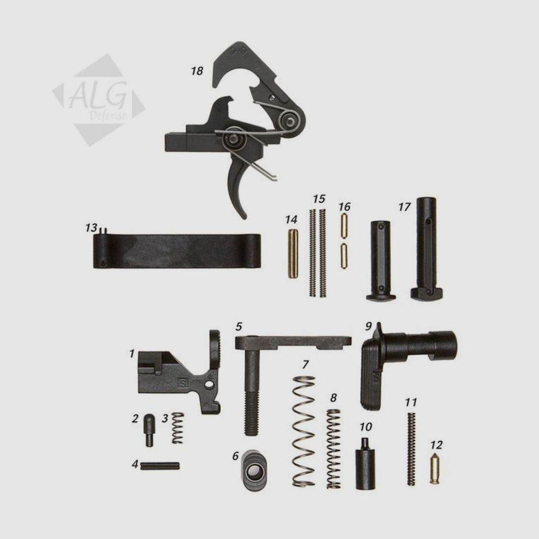 ALG Defence Complete AR15/M4 Mil-Spec Lower Parts Kit met QMS Trigger