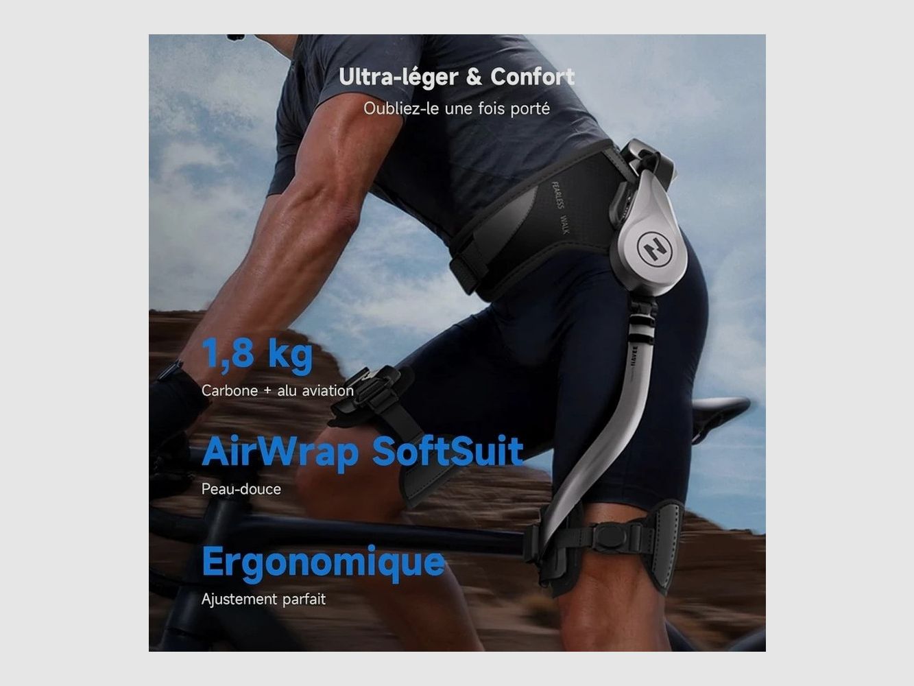 NAVEE EXO S PRO Exoskelett Wandern Kohlefaser 1,8 kg - Muskelunterstützung Trekking, Bild 7 von 8
