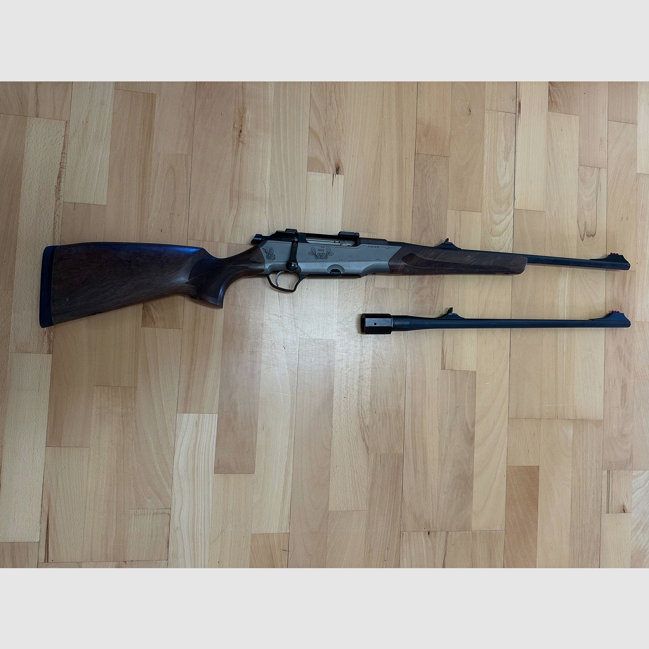 Fabarm Iris cal. 30-06 and interchangeable barrel 9.3x62 with swivel mount base
