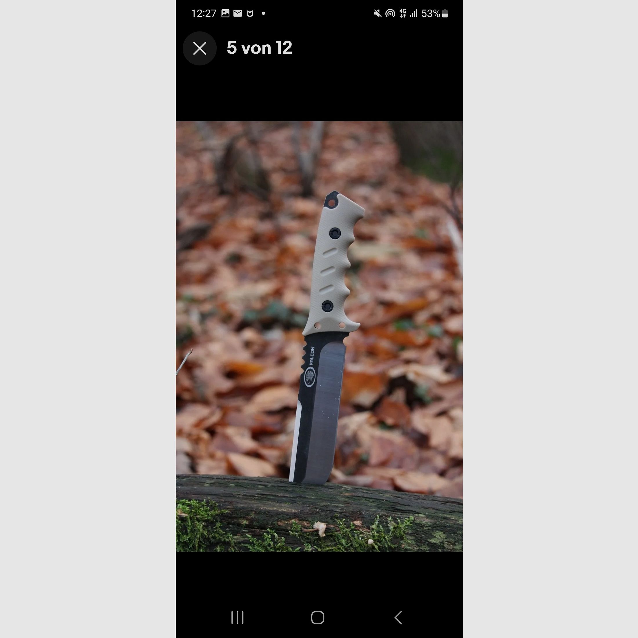 Couteau de plein tang de haute qualité pour l'extérieur, incluant un étui en cuir et une pierre à feu de 28 cm