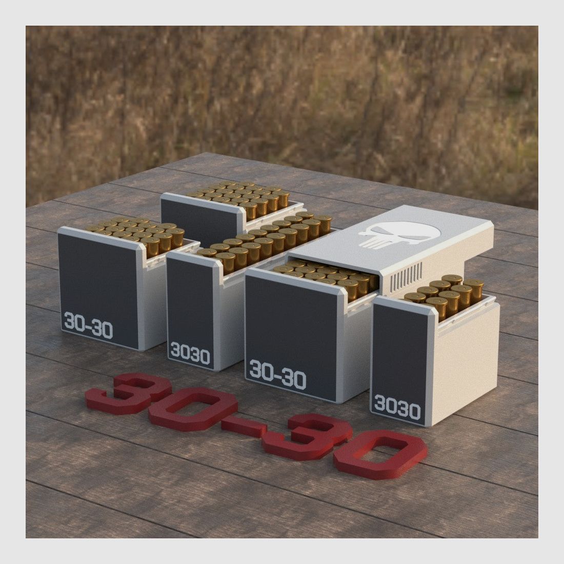 Filamelt Munitionsbox / Ammo .30-30 WIN – Patronenbox für 50 Schuss, Made in Germany