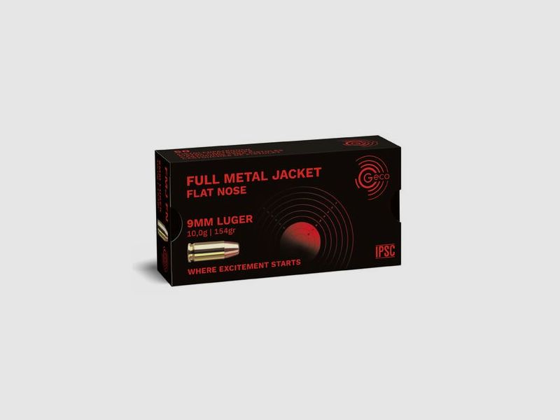 GECO 9 mm Luger Full Metal Jacket Flat Nose 10,0g/154gr