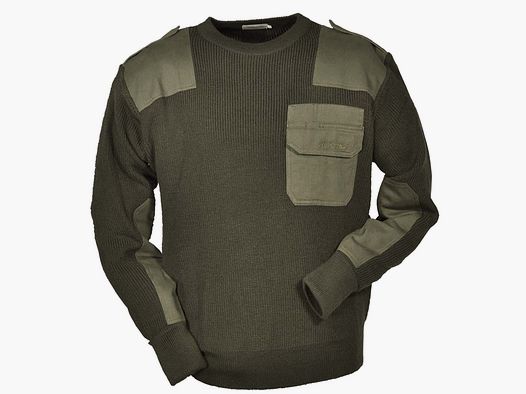 Hubertus Jagdpullover mit Besätzen Oliv