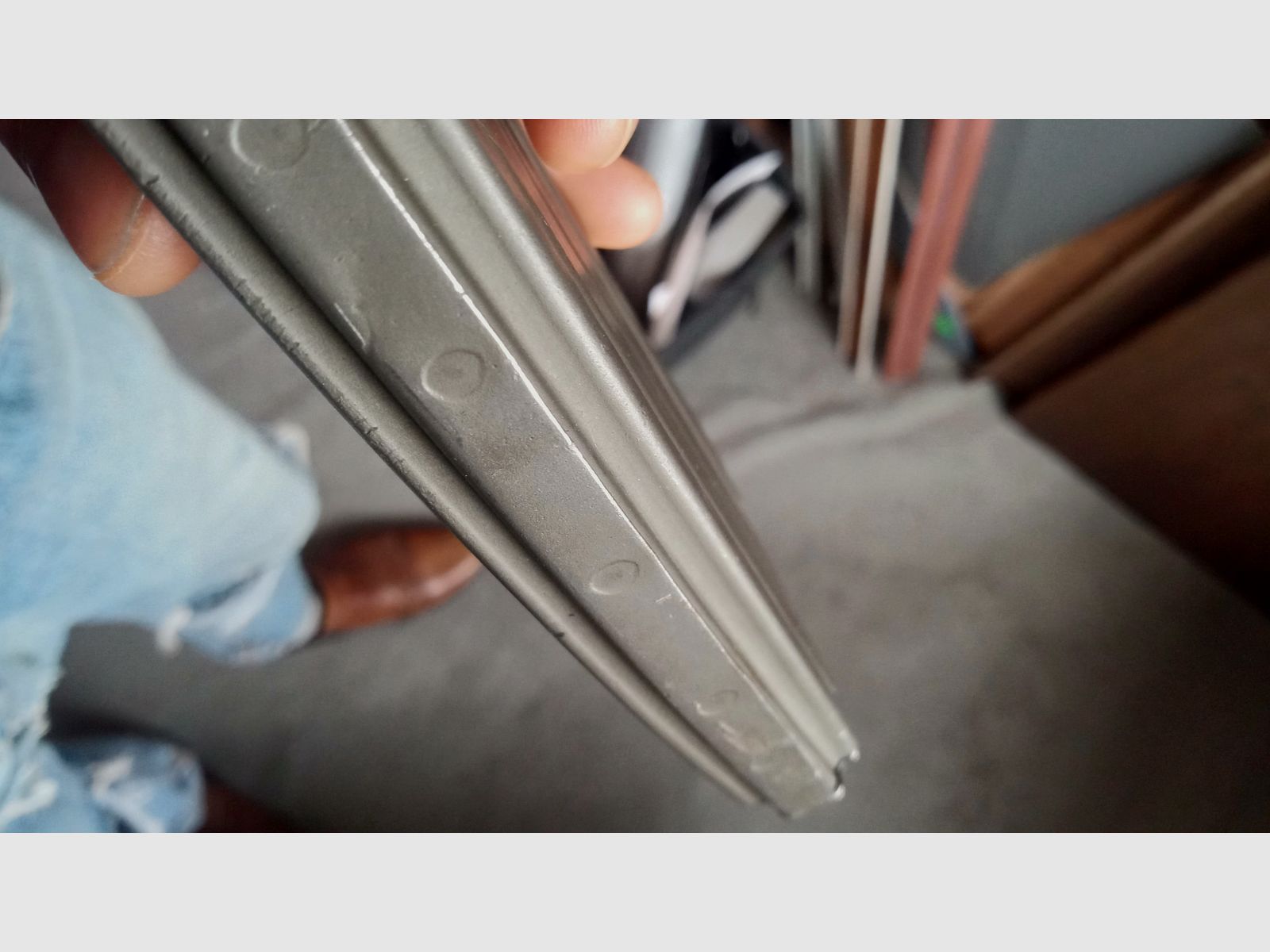 Galil 5.56 AK steel decorative magazine gray phosphated (non-functional/deactivated) / fits in AKM AK47 magazine thus also GSG Cybergun China-Yunker and Gillman Yunker