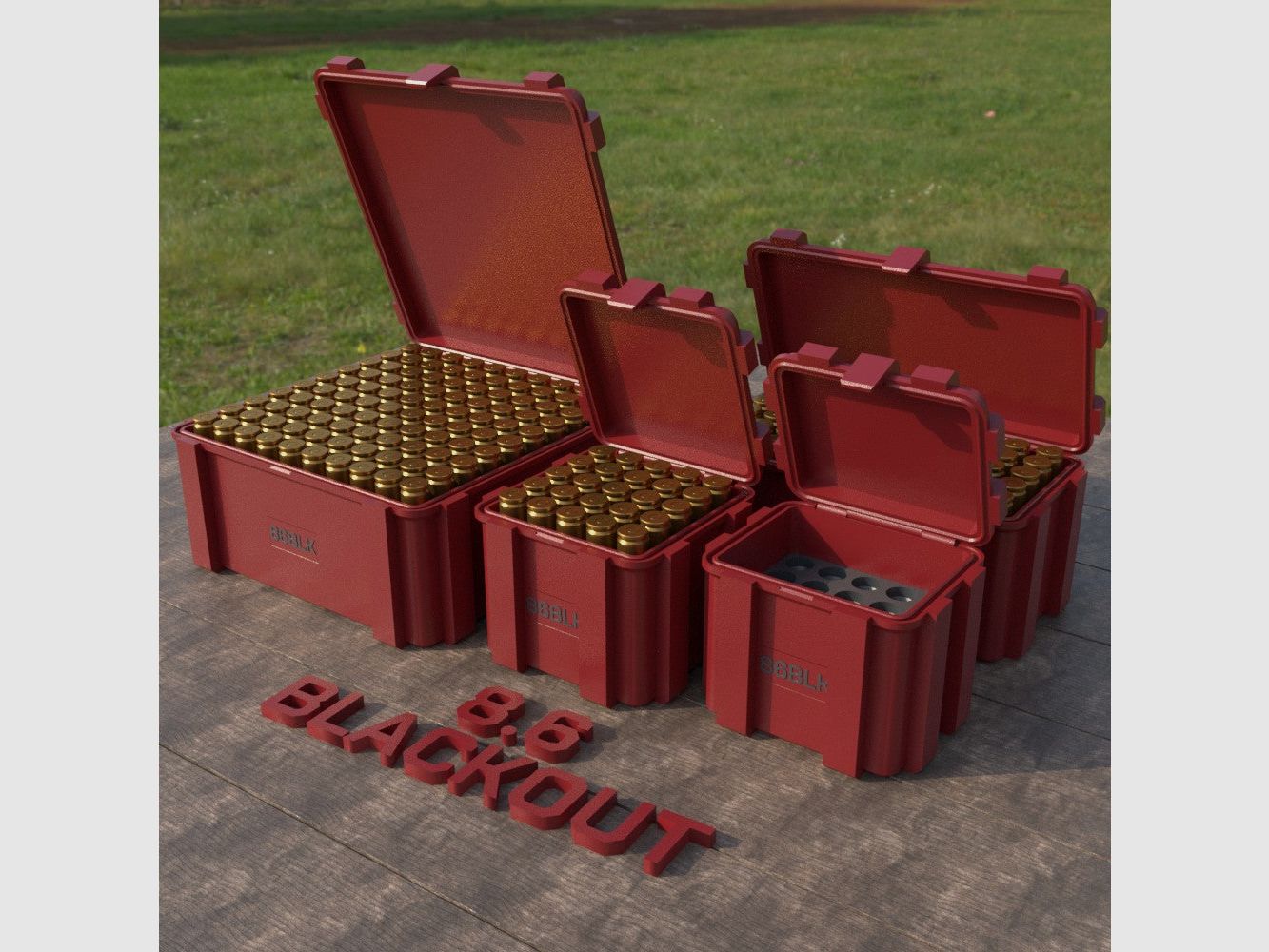 Filamelt Munitionsbox / Ammo Box 8.6 Blackout – Patronenbox ‘Klappdeckel’ – 20 / 25 / 50 / 100 Runden