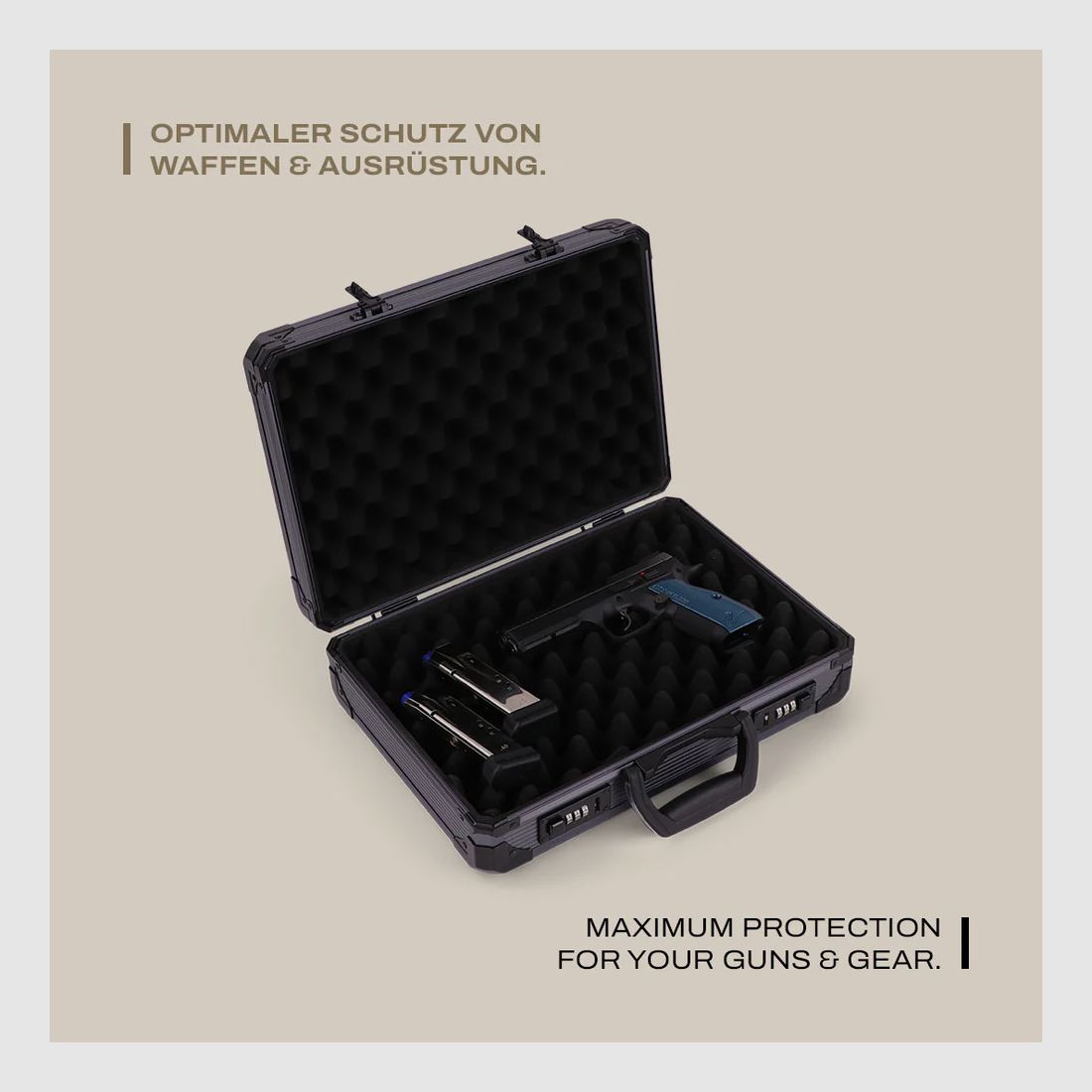 Winter W14 Alu Pistol Case 38 cm – Maletín de aluminio para armas cortas