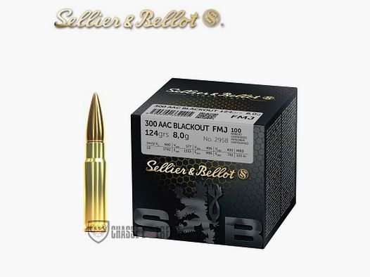 100 Patronen S&B Kal. 300 AAC Blackout 124Gr FMJ
