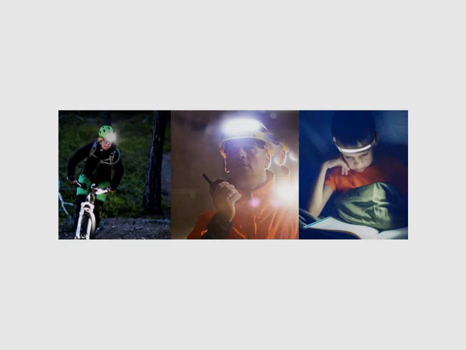 LED-Kopflampe "Wave Light" mit Bewegungssensor - mit USB wiederaufladbar
