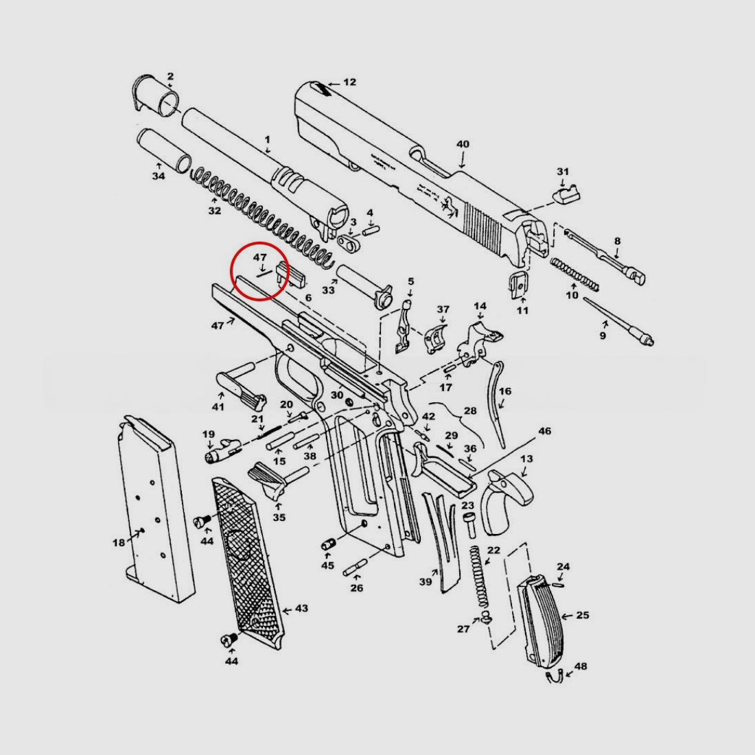 Eemann Tech Espulsore per 1911/2011, argentato, immagine 3 di 3