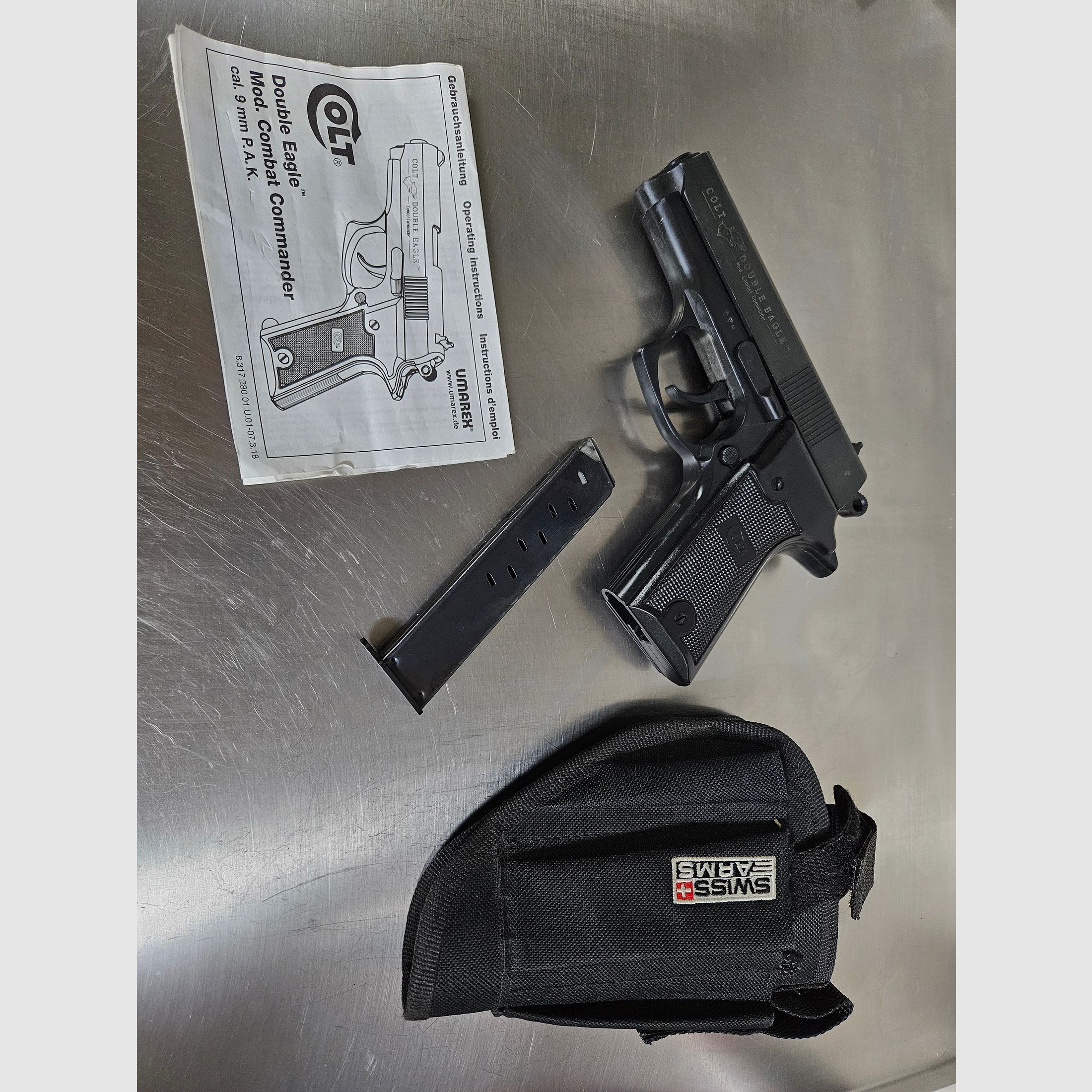 Colt Double Eagle Mod. Combat Commander 9mm P.A.K. PTB 766 Gas Signal PAK Knall
