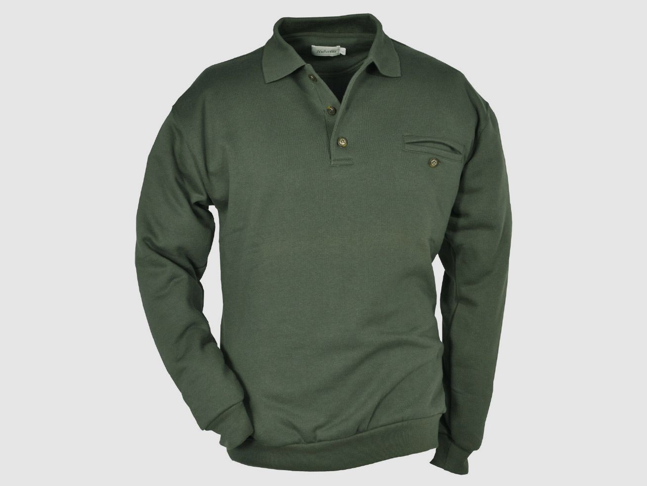 Hubertus Polo-Sweater Oliv