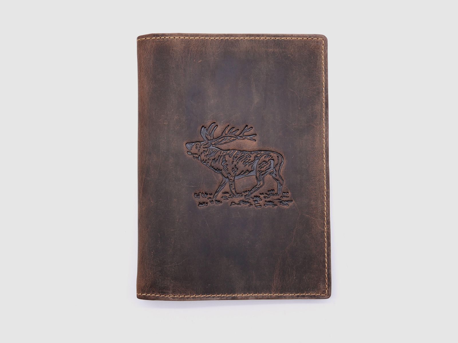 Greenburry Leder Jagdscheinmappe Ausweismappe Etui Hirsch braun 328B-stag-25